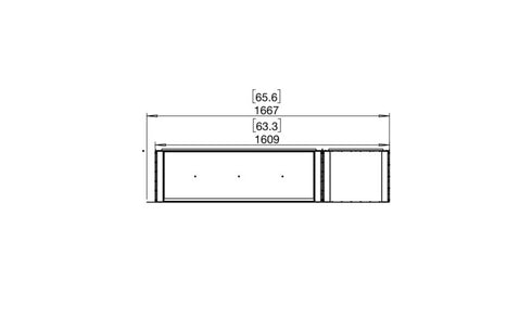 Ecosmart Fire Flex 60RC.BXR Right Corner Fireplace Insert - Black Finish / Stainless Steel Burner - ESF.FX.60RC.BXR